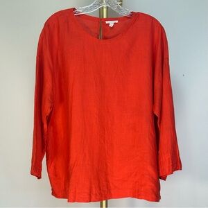 100% Organic Linen * Eileen Fisher * long sleeve top